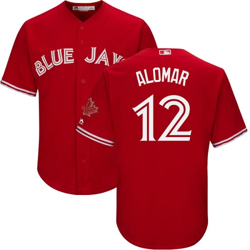 Blue Jays #12 Roberto Alomar Red Cool Base Canada Day Stitched Youth MLB Jersey